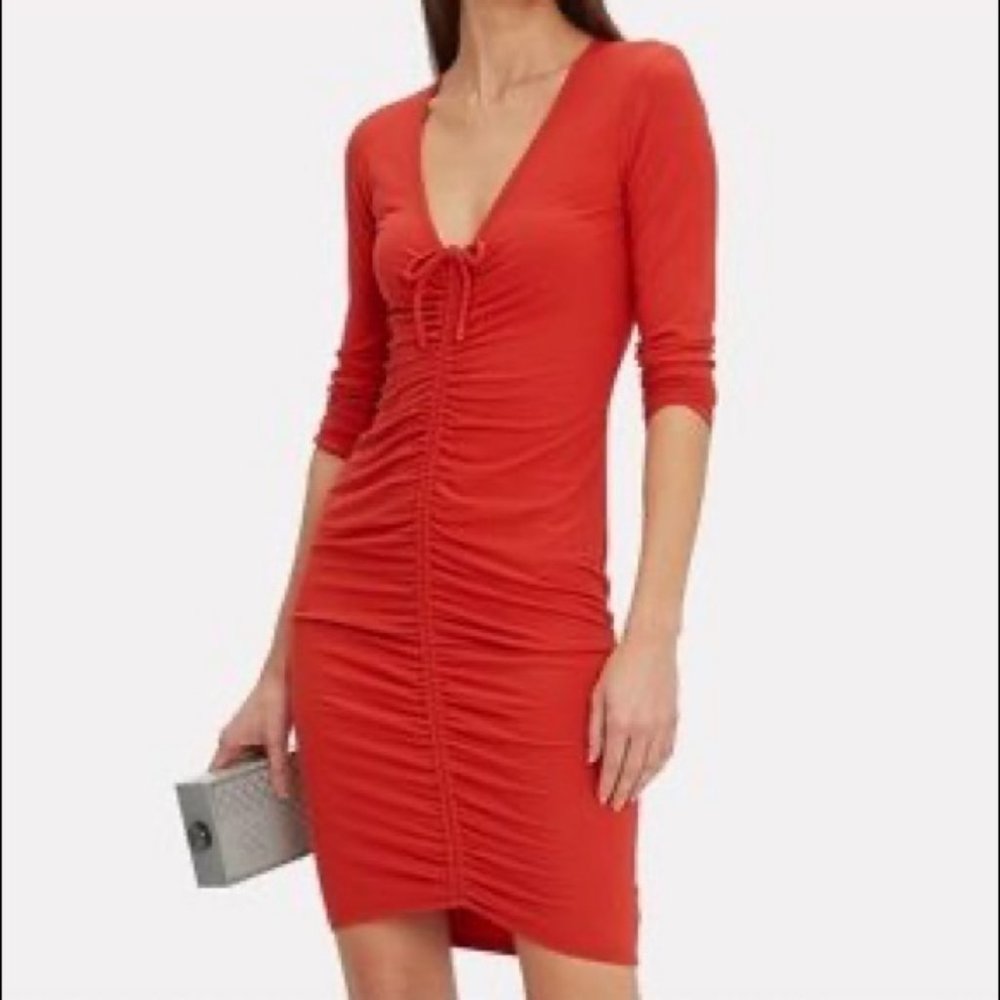 NWT FIFTH & MODE MIRANDA RUCHED BODYCON DRESS S *